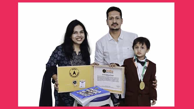 ಇಂಡಿಯಾ ಬುಕ್ ಆಫ್ ರೆಕಾರ್ಡ್​ನಲ್ಲಿ ಸಾಧನೆ ಮಾಡಿದ ಎರಡು ವರ್ಷದ ಬಾಲಕ; ಆ ಸಾಧನೆ ಏನು?