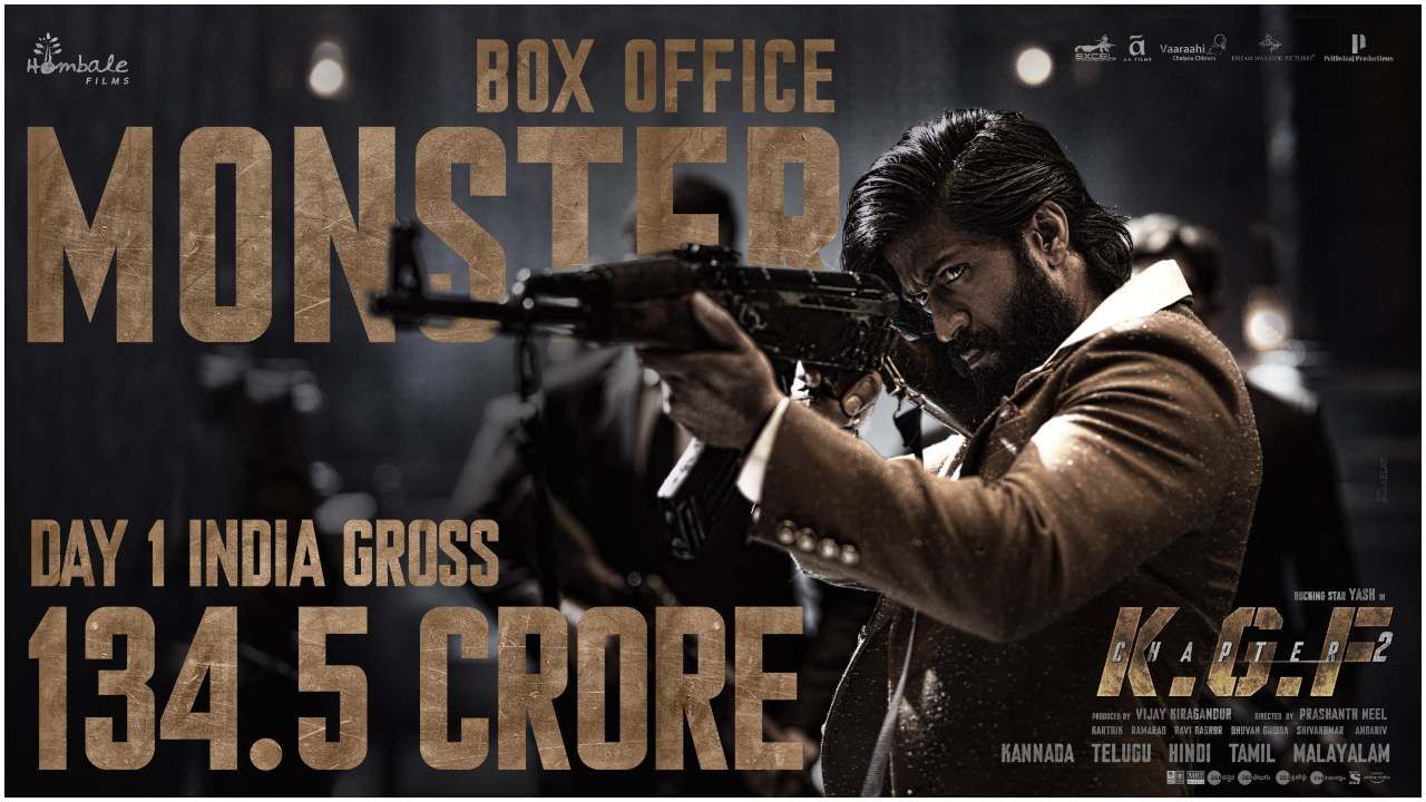 KGF Chapter 2 Collection: ಫಸ್ಟ್​ ಡೇ 134.5 ಕೋಟಿ ರೂ. ಕಲೆಕ್ಷನ್​ ಮಾಡಿದ ‘ಕೆಜಿಎಫ್​ 2’; ವಿಶ್ವಾದ್ಯಂತ ಗಳಿಸಿದ್ದು ಇನ್ನೂ ಹೆಚ್ಚು