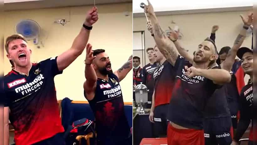 IPL 2022: ಡ್ರೆಸ್ಸಿಂಗ್ ರೂಮ್ನಲ್ಲಿ ಮೊಳಗಿದ RCB ವಿಜಯಗೀತೆ