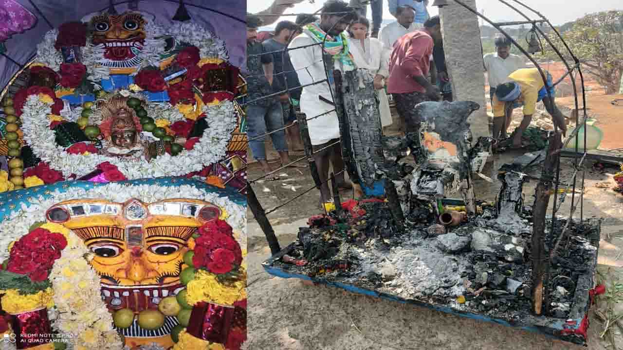 ದೀಪೋತ್ಸವ ಮುಗಿಸಿ ದೇವಿಯನ್ನು ದೇವಸ್ಥಾನದಲ್ಲಿಟ್ಟು ಬಂದ ಗ್ರಾಮಸ್ಥರಿಗೆ ಶಾಕ್; ಗ್ರಾಮ ದೇವೆತೆಗೆ ಬೆಂಕಿ ಇಟ್ಟ ದುಷ್ಟರು, ವಿಗ್ರಹ ಕರಕಲು