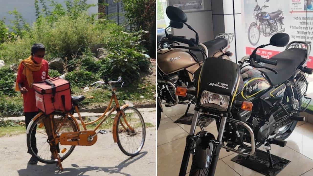 ಸುಡುಬಿಸಿಲಿನಲ್ಲಿ ಸೈಕಲ್ನಲ್ಲಿಯೇ ಫುಡ್ ಡೆಲಿವರಿ ಮಾಡುತ್ತಿದ್ದ ಯುವಕ; ಹೊಸ ಬೈಕ್ ಕೊಳ್ಳಲು ನೆರವಾದ ನೆಟ್ಟಿಗರು ಸುಡುಬಿಸಿಲಿನಲ್ಲಿ ಸೈಕಲ್ನಲ್ಲಿಯೇ ಫುಡ್ ಡೆಲಿವರಿ ಮಾಡುತ್ತಿದ್ದ ಯುವಕ; ಹೊಸ ಬೈಕ್ ಕೊಳ್ಳಲು ನೆರವಾದ ನೆಟ್ಟಿಗರು
