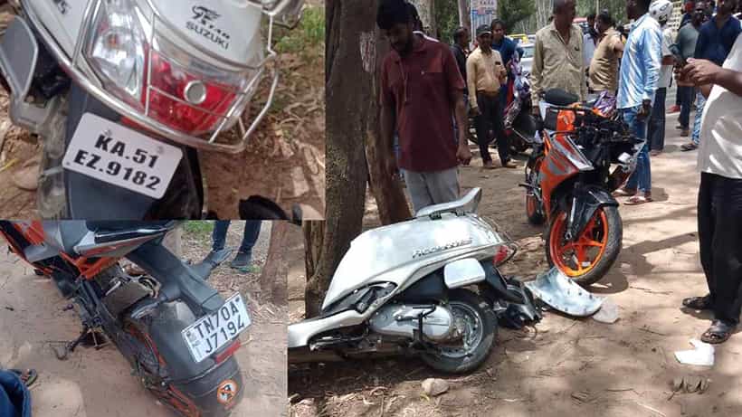 ಬೈಕ್ಗಳ ನಡುವೆ ಡಿಕ್ಕಿ-ನಿವೃತ್ತ ಶಿಕ್ಷಕ ಸ್ಥಳದಲ್ಲೇ ದುರ್ಮರಣ, ಗಾಂಜಾ ಮತ್ತಿನಲ್ಲಿ ತ್ರಿಪಲ್ ರೈಡಿಂಗ್ ಮಾಡ್ತಿದ್ದ ಯುವಕರು
