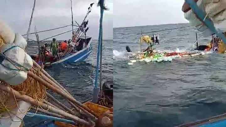 ಅರಬ್ಬಿ ಸಮುದ್ರದಲ್ಲಿ ನೋಡ ನೋಡುತ್ತಿದ್ದಂತೆ ಮುಳುಗಿದ ದೋಣಿ; ವಿಡಿಯೋ ಇಲ್ಲಿದೆ ಅರಬ್ಬಿ ಸಮುದ್ರದಲ್ಲಿ ನೋಡ ನೋಡುತ್ತಿದ್ದಂತೆ ಮುಳುಗಿದ ದೋಣಿ; ವಿಡಿಯೋ ಇಲ್ಲಿದೆ
