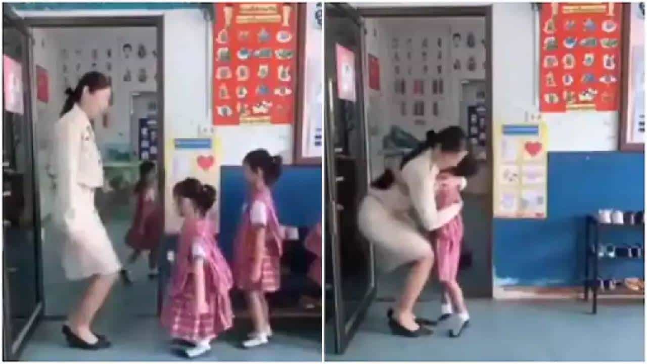 Viral Video: ತರಗತಿಗೆ ವಿದ್ಯಾರ್ಥಿಗಳನ್ನು ವಿಶಿಷ್ಟವಾಗಿ ಸ್ವಾಗತಿಸಿದ ಶಿಕ್ಷಕಿ Viral Video: ತರಗತಿಗೆ ವಿದ್ಯಾರ್ಥಿಗಳನ್ನು ವಿಶಿಷ್ಟವಾಗಿ ಸ್ವಾಗತಿಸಿದ ಶಿಕ್ಷಕಿ
