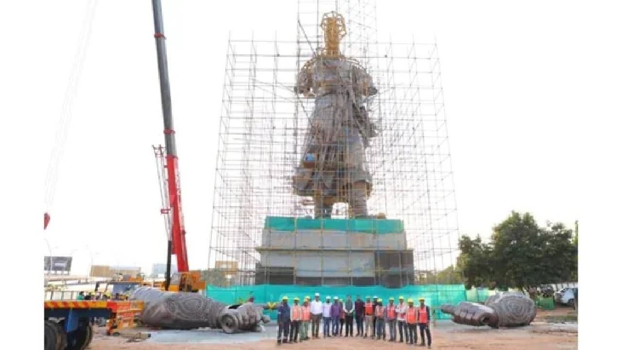 ಪೈನಲ್ ಟಚ್ನಲ್ಲಿ ನಾಡಪ್ರಭು ಕೆಂಪೇಗೌಡರ 108 ಅಡಿ ಎತ್ತರದ ಬೃಹತ್ ಪ್ರತಿಮೆ