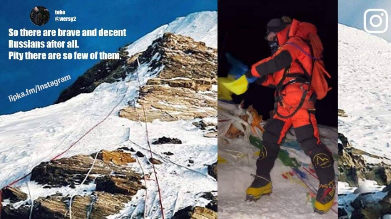 Mount Everest : ಮೌಂಟ್ ಎವರೆಸ್ಟ್ ಮೇಲೆ ಉಕ್ರೇನಿಯನ್ ಧ್ವಜ ಹಾರಿಸಿದ ರಷ್ಯಾದ ಮಹಿಳೆ