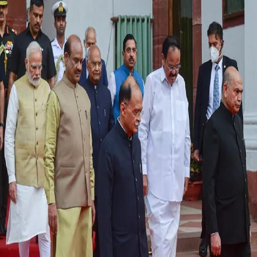 Outgoing president Ramnath Kovind as he is given farewell in pictures