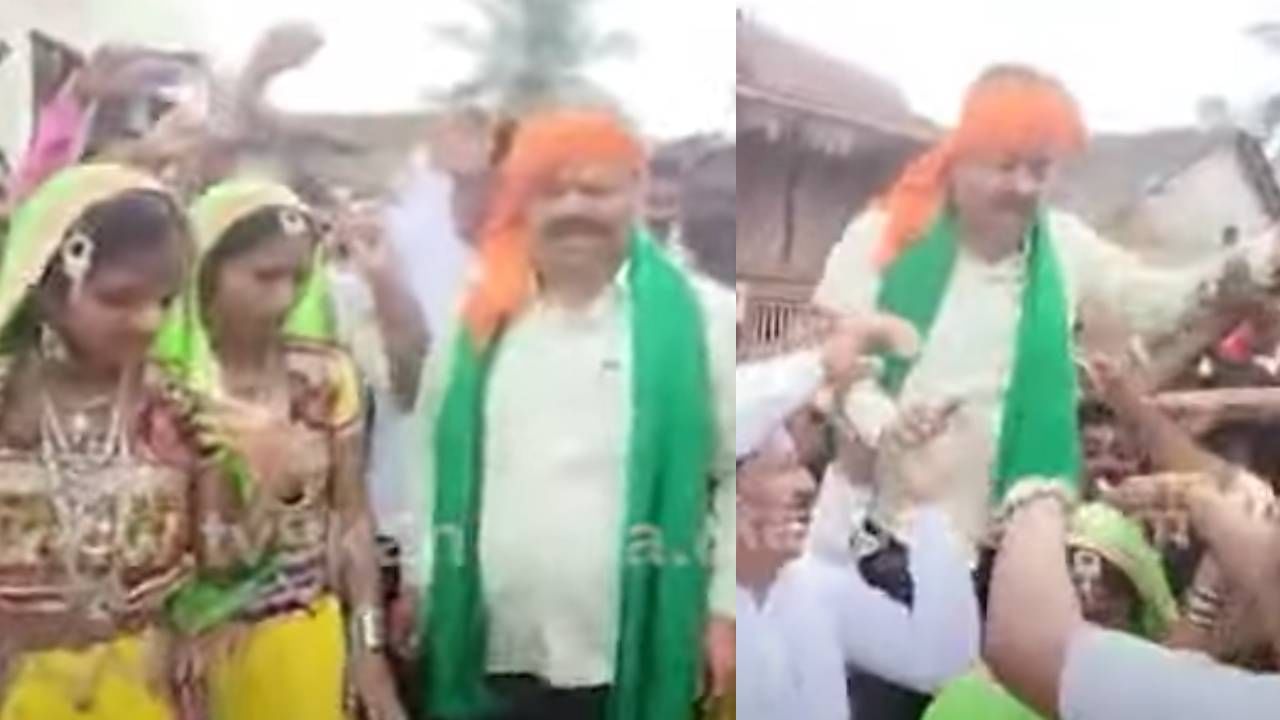 ಶಾಸಕರ ಸಖತ್ ಸ್ಟೆಪ್: ತಮಟೆ ಸದ್ದಿಗೆ ಮೈ ಚಳಿ ಬಿಟ್ಟು ಕುಣಿದ ಶಾಸಕ ಎಂ.ಪಿ ರೇಣುಕಾಚಾರ್ಯ