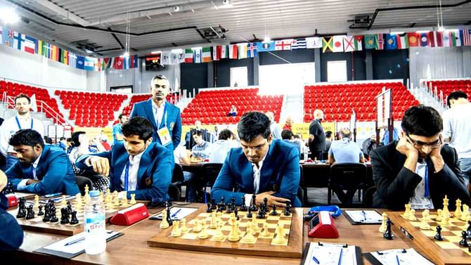 Chess Olympiad: ಚೆಸ್ ಒಲಿಂಪಿಯಾಡ್ನಲ್ಲಿ ಭಾರತ ಶುಭಾರಂಭ Chess Olympiad: ಚೆಸ್ ಒಲಿಂಪಿಯಾಡ್ನಲ್ಲಿ ಭಾರತ ಶುಭಾರಂಭ