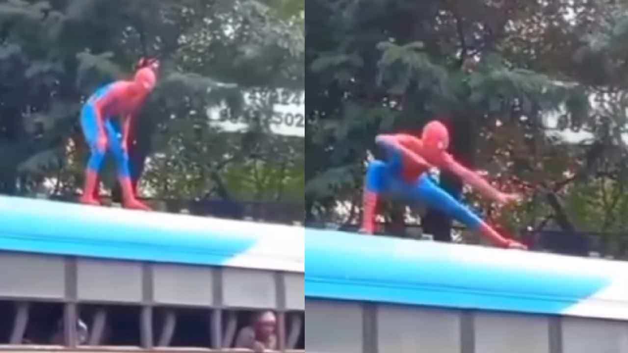 Viral Video: ಬಸ್ ಮೇಲೆ ಹತ್ತಿ ಡಾನ್ಸ್ ಮಾಡಿ ನಕ್ಕು ನಗಿಸಿದ ಸ್ಪೈಡರ್ ಮ್ಯಾನ್, ವೈರಲ್ ವಿಡಿಯೋ ಇಲ್ಲಿದೆ Viral Video: ಬಸ್ ಮೇಲೆ ಹತ್ತಿ ಡಾನ್ಸ್ ಮಾಡಿ ನಕ್ಕು ನಗಿಸಿದ ಸ್ಪೈಡರ್ ಮ್ಯಾನ್, ವೈರಲ್ ವಿಡಿಯೋ ಇಲ್ಲಿದೆ