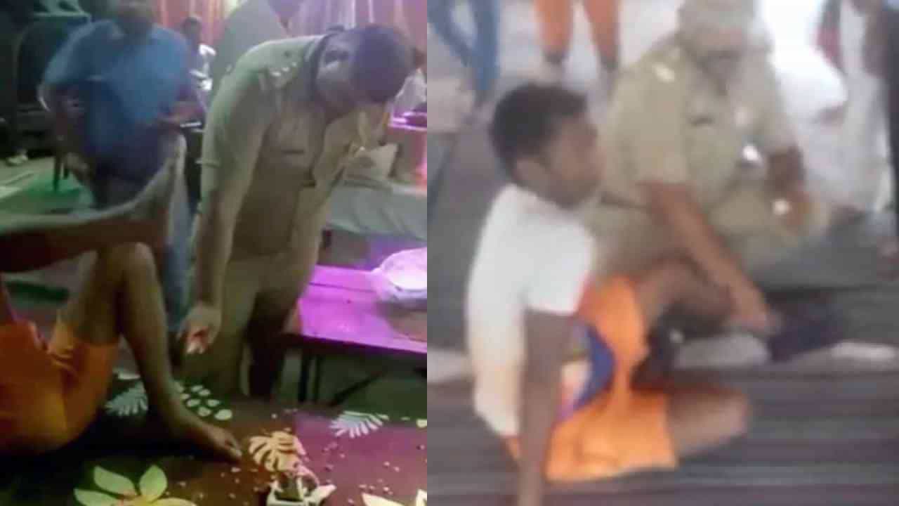 Viral Video: ಕನ್ವರ್ ಯಾತ್ರೆಯಲ್ಲಿ ಕಾಲು ನೋವಿನಿಂದ ಬಳಲುತ್ತಿದ್ದ ಯಾತ್ರಿಕನ ಕಾಲಿಗೆ ನೋವು ನಿವಾರಕ ಸ್ಪ್ರೇ ಹಚ್ಚಿ ಮಸಾಜ್ ಮಾಡಿದ ಪೊಲೀಸ್, ವಿಡಿಯೋ ವೈರಲ್ Viral Video: ಕನ್ವರ್ ಯಾತ್ರೆಯಲ್ಲಿ ಕಾಲು ನೋವಿನಿಂದ ಬಳಲುತ್ತಿದ್ದ ಯಾತ್ರಿಕನ ಕಾಲಿಗೆ ನೋವು ನಿವಾರಕ ಸ್ಪ್ರೇ ಹಚ್ಚಿ ಮಸಾಜ್ ಮಾಡಿದ ಪೊಲೀಸ್, ವಿಡಿಯೋ ವೈರಲ್
