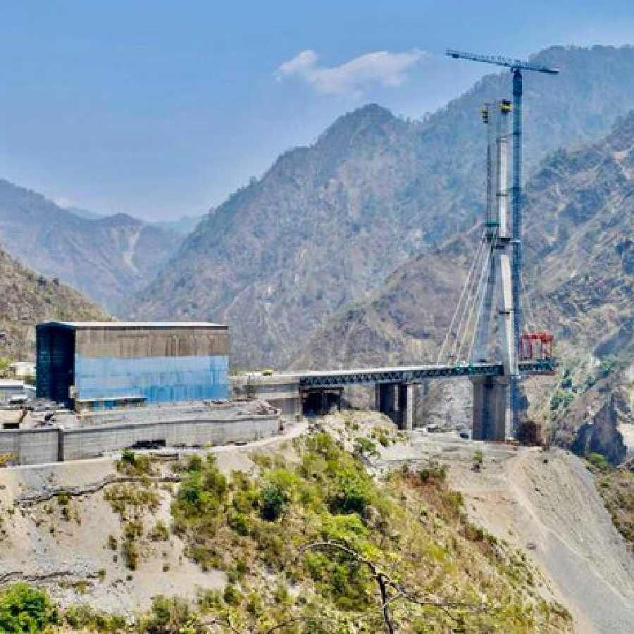 Construction of India's first cable railway bridge Here are some photos