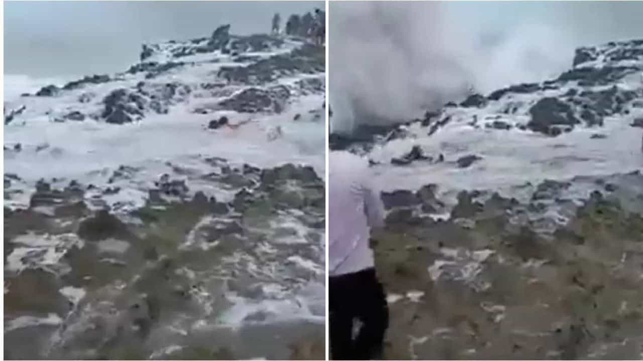 Shocking Video: ಫೋಟೋ ಆಸೆಯಿಂದ ಸಮುದ್ರದಲ್ಲಿ ಕೊಚ್ಚಿ ಹೋದ ಕುಟುಂಬ; ಶಾಕಿಂಗ್ ವಿಡಿಯೋ ವೈರಲ್ Shocking Video: ಫೋಟೋ ಆಸೆಯಿಂದ ಸಮುದ್ರದಲ್ಲಿ ಕೊಚ್ಚಿ ಹೋದ ಕುಟುಂಬ; ಶಾಕಿಂಗ್ ವಿಡಿಯೋ ವೈರಲ್