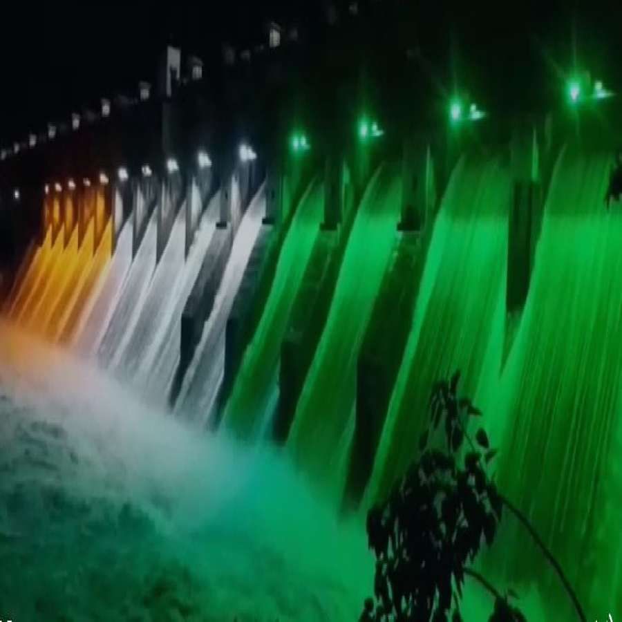 Tricolor lighting to Almatti dam and Gol Gumbaz 