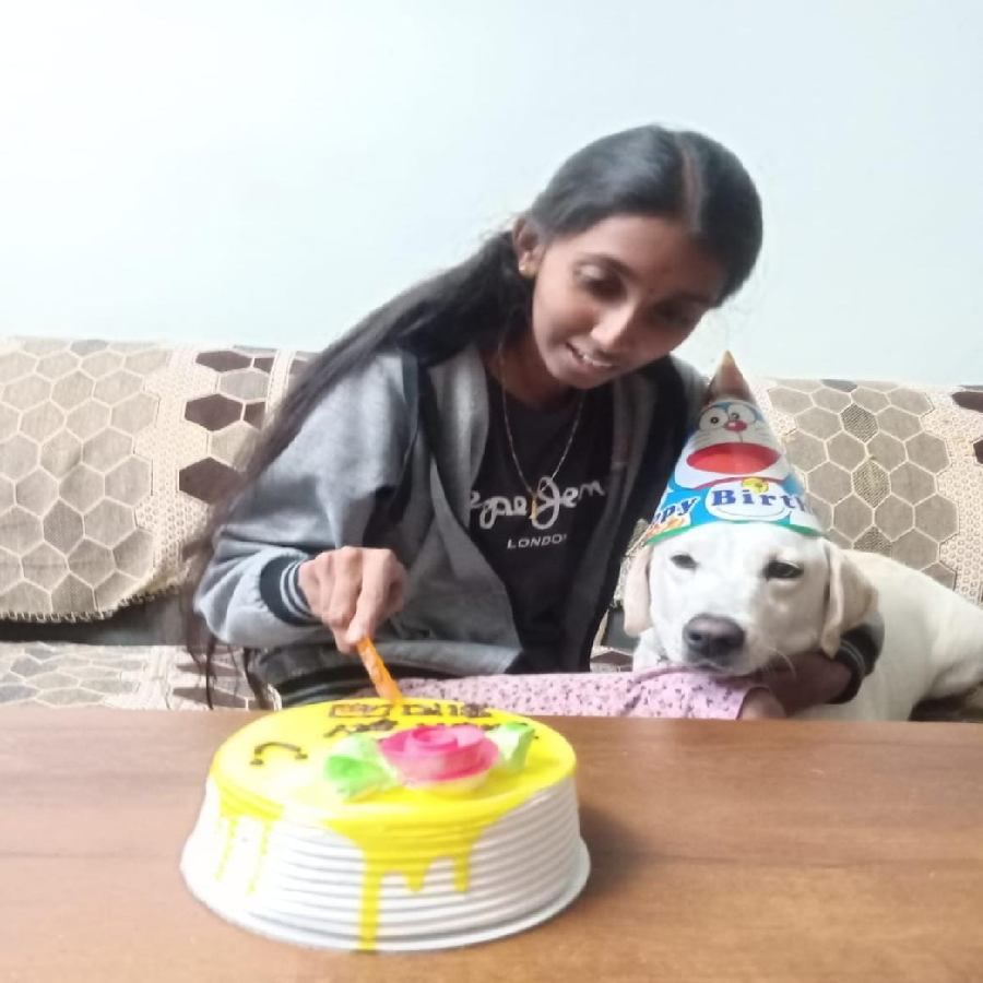 Childrens made birthday for dog in Anekal