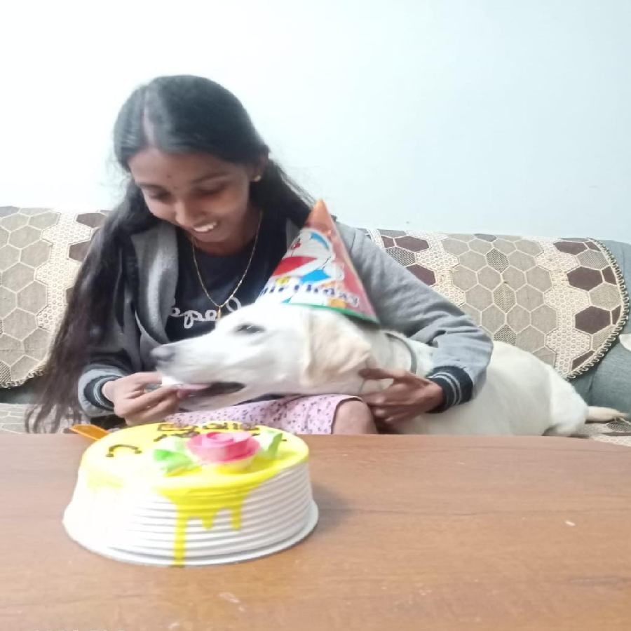 Childrens made birthday for dog in Anekal
