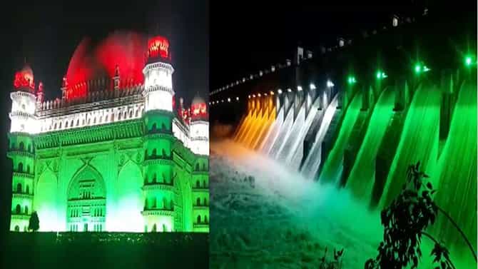 Azadi Ka Amrit Mahotsav: ತ್ರಿವರ್ಣ ದೀಪಾಲಂಕಾರದಿಂದ ಕಂಗೊಳಿಸುತ್ತಿರುವ ಆಲಮಟ್ಟಿ ಜಲಾಶಯ  ಮತ್ತು ಗೋಳಗುಮ್ಮಟ