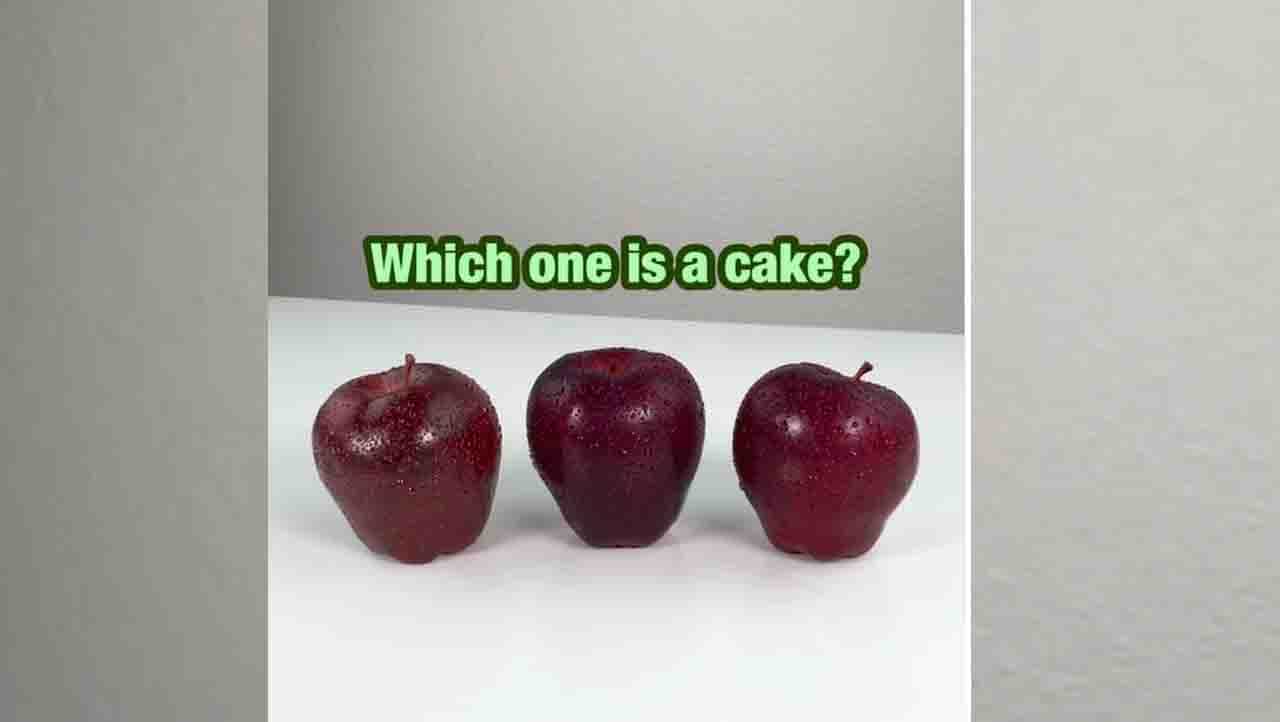 Viral Post: ಇಲ್ಲಿ ಸೇಬುವಿನ ವೇಷ ಧರಿಸಿದ ಅಸಲಿ ಕೇಕ್​ ಯಾವುದು?