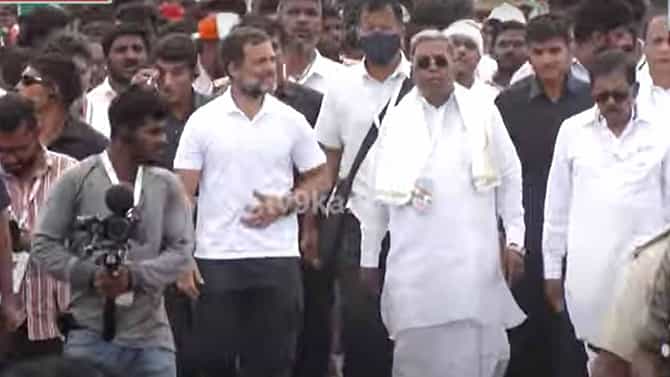 ಭಾರತ ಜೋಡೋ ಯಾತ್ರೆ ಕರ್ನಾಟಕ ಲೆಗ್​ನಲ್ಲಿ ರಾಹುಲ್ ಗಾಂಧಿಯ ಬಲಭಾಗದಲ್ಲಿ ಶಿವಕುಮಾರ ಎಡಕ್ಕೆ ಸಿದ್ದರಾಮಯ್ಯ!