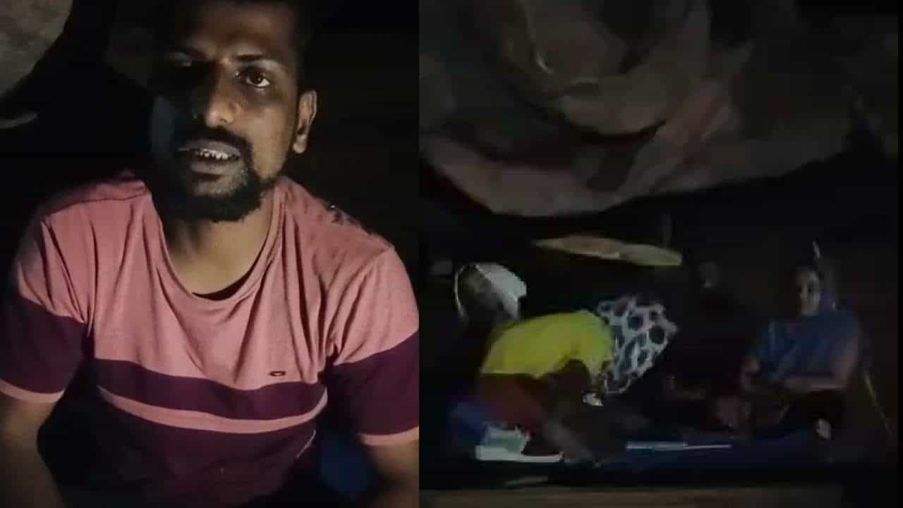 ಮಳೆಗೆ ಇದ್ದ ಮನೆಯೊಂದು ಕಳೆದುಕೊಂಡು ಪುಟ್ಟ ಮಕ್ಕಳೊಂದಿಗೆ ಲಾರಿಯಲ್ಲಿ ಆಶ್ರಯ ಪಡೆಯುತ್ತಿರುವ ಬಡ ಕುಟುಂಬ
