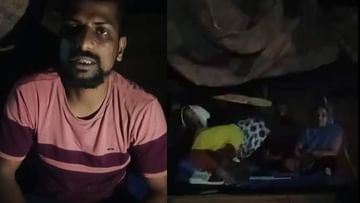 ಮಳೆಯಿಂದಾಗ ಇದ್ದ ಮನೆ ಕಳೆದುಕೊಂಡು ಪುಟ್ಟ ಮಕ್ಕಳೊಂದಿಗೆ ಲಾರಿಯಲ್ಲಿ ಆಶ್ರಯ ಪಡೆಯುತ್ತಿರುವ ಬಡ ಕುಟುಂಬ