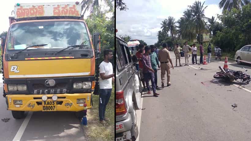 Accident: ಬೈಕ್ಗೆ ಕ್ಯಾಂಟರ್ ಡಿಕ್ಕಿ: ಇಬ್ಬರು ಸವಾರರು ಸ್ಥಳದಲ್ಲೇ ದುರ್ಮರಣ