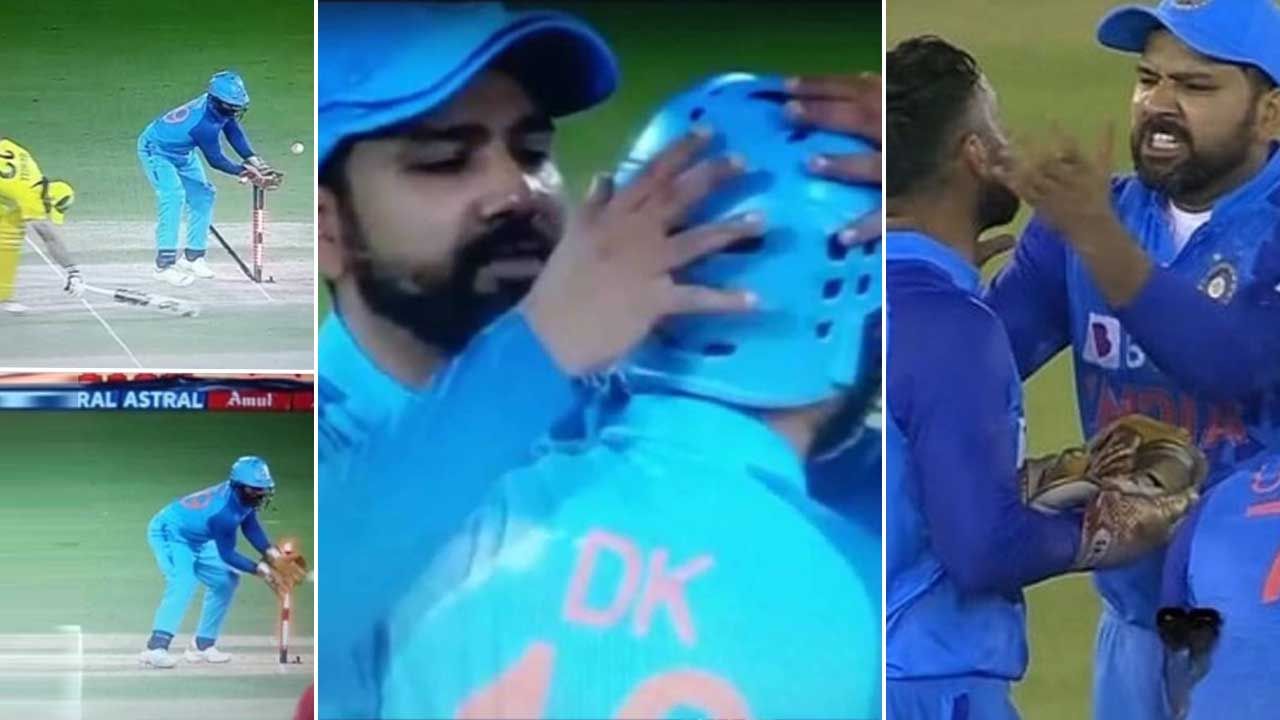 Dinesh Karthik: ಫೀಲ್ಡ್ನಲ್ಲಿ ಕಾರ್ತಿಕ್ ಮೇಲೆ ಪುನಃ ಕೋಪಗೊಂಡ ರೋಹಿತ್ ಶರ್ಮಾ: ಈ ಬಾರಿ ಏನು ಮಾಡಿದ್ರು? Dinesh Karthik: ಫೀಲ್ಡ್ನಲ್ಲಿ ಕಾರ್ತಿಕ್ ಮೇಲೆ ಪುನಃ ಕೋಪಗೊಂಡ ರೋಹಿತ್ ಶರ್ಮಾ: ಈ ಬಾರಿ ಏನು ಮಾಡಿದ್ರು?