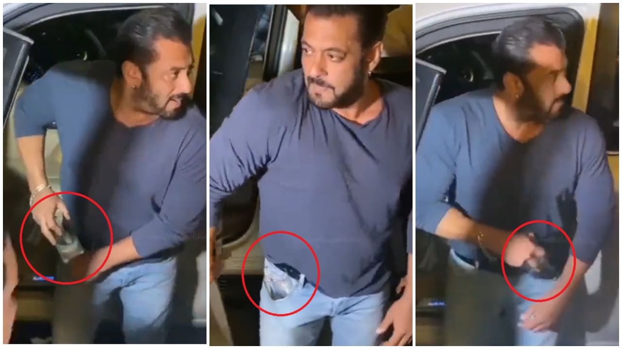 Salman Khan: ಪ್ಯಾಂಟ್​ ಜೇಬಿನಲ್ಲಿ ಗಾಜಿನ ಲೋಟ ಇಟ್ಕೊಂಡು ಪಾರ್ಟಿಗೆ ಬಂದ ಸಲ್ಲು​; ವಿಡಿಯೋ ವೈರಲ್​