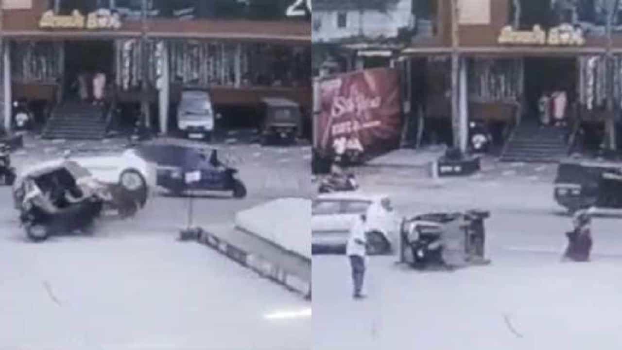 Viral Video: ಅದೃಷ್ಟವೆಂದರೆ ಇದೇ ಇರಬೇಕು; ಪವಾಡಸದೃಶ್ಯವಾಗಿ ಬಚಾವ್​ ಆದ ಮಹಿಳೆ
