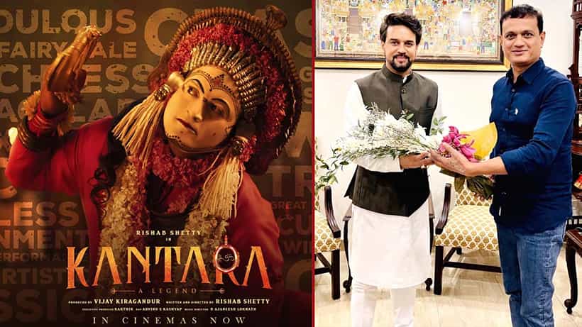 Kantara Movie: ಬಾಲಿವುಡ್ನಲ್ಲೂ ಧೂಳೆಬ್ಬಿಸುತ್ತಿರುವ ಕಾಂತಾರ: ಕೇಂದ್ರ ಸಚಿವ ಅನುರಾಗ್ ಠಾಕೂರ್ ಭೇಟಿ ಮಾಡಿದ ಚಿತ್ರತಂಡ