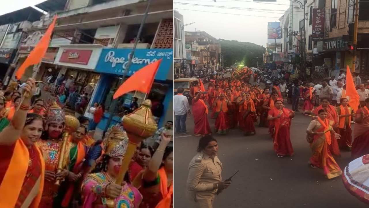 ಹುಬ್ಬಳ್ಳಿಯಲ್ಲಿ ಹನುಮಾನ ಚಾಲೀಸಾ ಶೋಭಾಯಾತ್ರೆ, ದಾರಿಯುದ್ಧಕ್ಕೂ ಮೊಳಗಿದ ಹನುಮಾನ ಜೈ ಘೋಷ