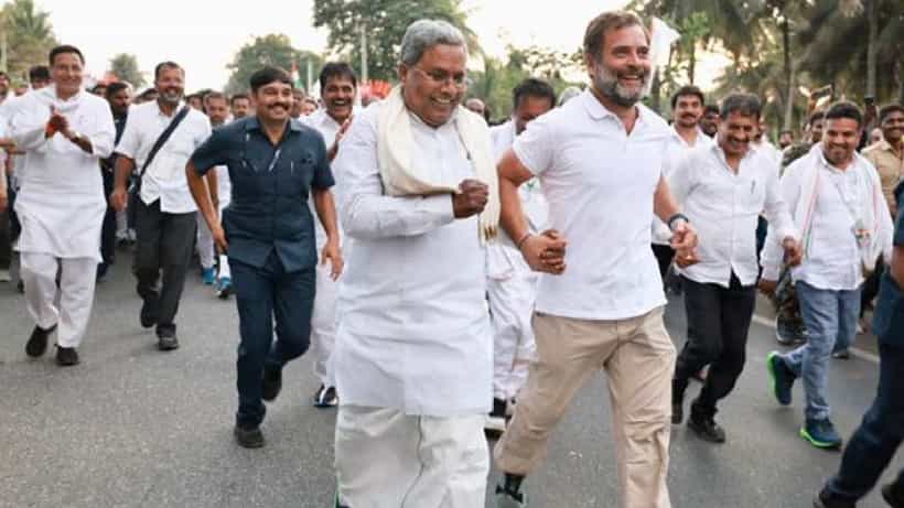 ಸಿದ್ದು ಕೈ ಹಿಡಿದು ಓಡಿದ ರಾಹುಲ್: ಯಾರಾದರೂ ತಡೆಯುವುದಿದ್ದರೆ ತಡೆಯಿರಿ ಎಂದ ರಾಹುಲ್ ಗಾಂಧಿ!