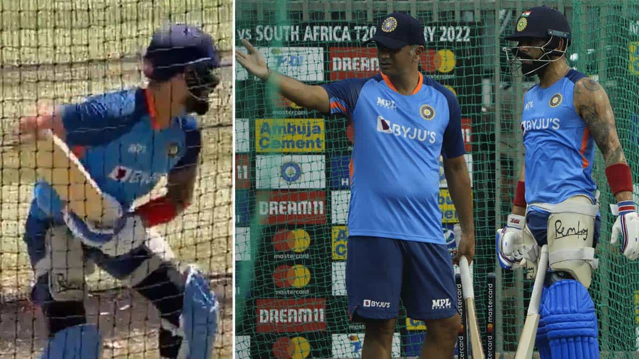 Virat Kohli: ವಿರಾಟ್ ಕೊಹ್ಲಿಗೆ ಸ್ಪೆಷಲ್ ಟ್ರೈನಿಂಗ್ ನೀಡುತ್ತಿರುವ ಕೋಚ್ ರಾಹುಲ್ ದ್ರಾವಿಡ್: ನೆಟ್ನಲ್ಲಿ ಏನು ಮಾಡ್ತಿದ್ದಾರೆ ನೋಡಿ Virat Kohli: ವಿರಾಟ್ ಕೊಹ್ಲಿಗೆ ಸ್ಪೆಷಲ್ ಟ್ರೈನಿಂಗ್ ನೀಡುತ್ತಿರುವ ಕೋಚ್ ರಾಹುಲ್ ದ್ರಾವಿಡ್: ನೆಟ್ನಲ್ಲಿ ಏನು ಮಾಡ್ತಿದ್ದಾರೆ ನೋಡಿ