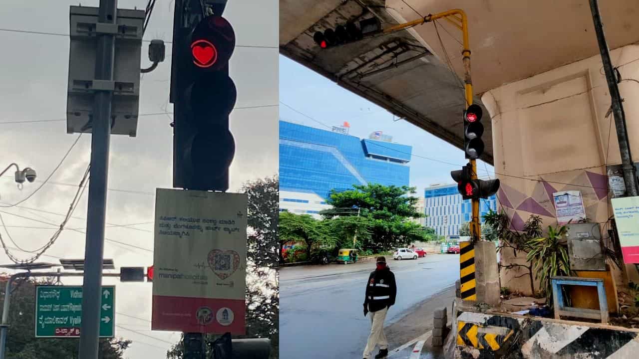 ಬೆಂಗಳೂರಿನಲ್ಲಿ ದಿಢೀರನೆ ಹೃದಯಾಕಾರದ ಟ್ರಾಫಿಕ್ ದೀಪಗಳು ಗೋಚರಿಸುತ್ತಿವೆ! ಯಾಕೆ? ಬೆಂಗಳೂರಿನಲ್ಲಿ ದಿಢೀರನೆ ಹೃದಯಾಕಾರದ ಟ್ರಾಫಿಕ್ ದೀಪಗಳು ಗೋಚರಿಸುತ್ತಿವೆ! ಯಾಕೆ?
