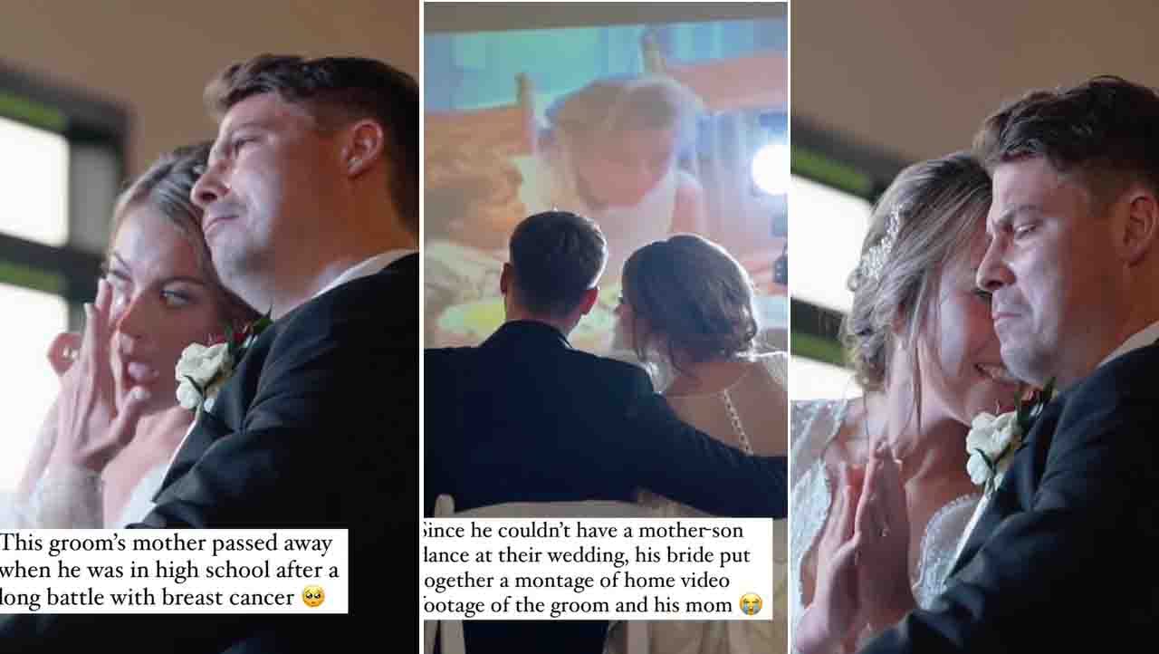 ಕ್ಯಾನ್ಸರ್ನಿಂದ ತೀರಿಹೋದ ವರನ ಅಮ್ಮ ತೆರೆಯ ಮೇಲೆ ಮೂಡಿದಾಗ; ಮದುವೆಯ ದಿನ ಬಿಕ್ಕಳಿಸಿದ ನವಜೋಡಿ ಕ್ಯಾನ್ಸರ್ನಿಂದ ತೀರಿಹೋದ ವರನ ಅಮ್ಮ ತೆರೆಯ ಮೇಲೆ ಮೂಡಿದಾಗ; ಮದುವೆಯ ದಿನ ಬಿಕ್ಕಳಿಸಿದ ನವಜೋಡಿ