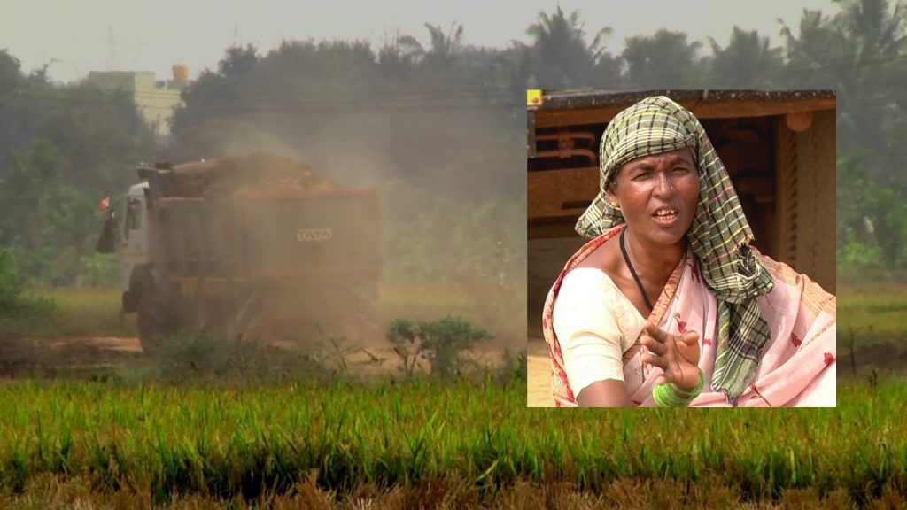 Davanagere Kotramma diverts heavy load lorries on Highway to protect her agriculture crops