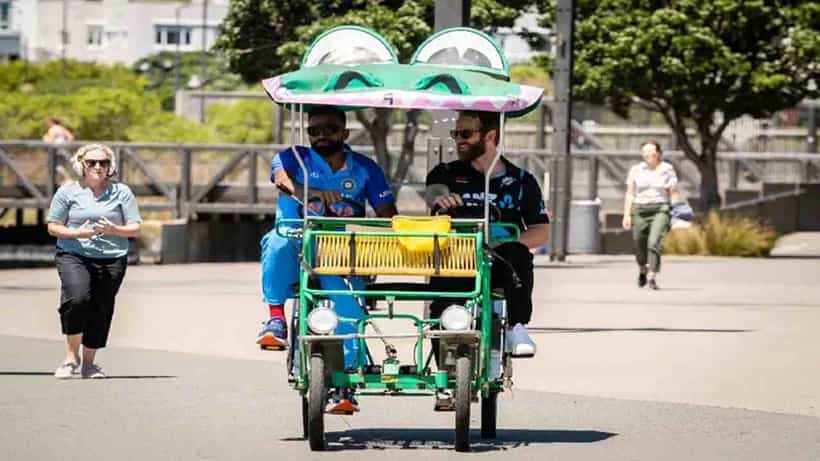 IND vs NZ: ವೆಲ್ಲಿಂಗ್ಟನ್ನಲ್ಲಿ ಕ್ರೊಕೊಡೈಲ್ ಬೈಕ್ ಸವಾರಿ ಮಾಡಿದ ಹಾರ್ದಿಕ್- ವಿಲಿಯಮ್ಸನ್; ವಿಡಿಯೋ
