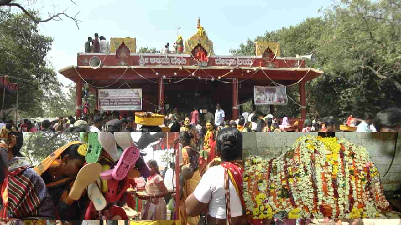 ದೇವಿಯ ಬೆನ್ನಿಗೆ ನಮಸ್ಕರಿಸಿ, ದೇವಸ್ಥಾನದ ಎದುರಿಗೆ ಚಪ್ಪಲಿ ಕಟ್ಟುವ ವಿಶಿಷ್ಟ ಆಚರಣೆ ಎಲ್ಲಿದೆ ಗೊತ್ತಾ? ಇದನ್ನು ಓದಿ