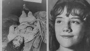 Sylvia Likens and her dead body (left)