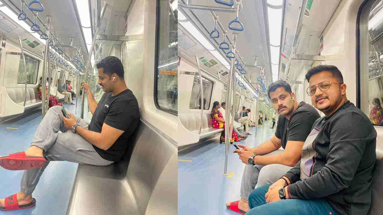 ರೆಬಲ್ ಸ್ಟಾರ್ ಅಂಬರೀಷ್ ಪುತ್ರ ಯಂಗ್ ರೆಬಲ್ ಸ್ಟಾರ್ ಅಭಿಷೇಕ್ ಅವರು 'ನಮ್ಮ ಮೆಟ್ರೋ'ದಲ್ಲಿ ಮೊದಲ ಬಾರಿಗೆ ಪಯಣಿಸಿದ್ದಾರೆ.