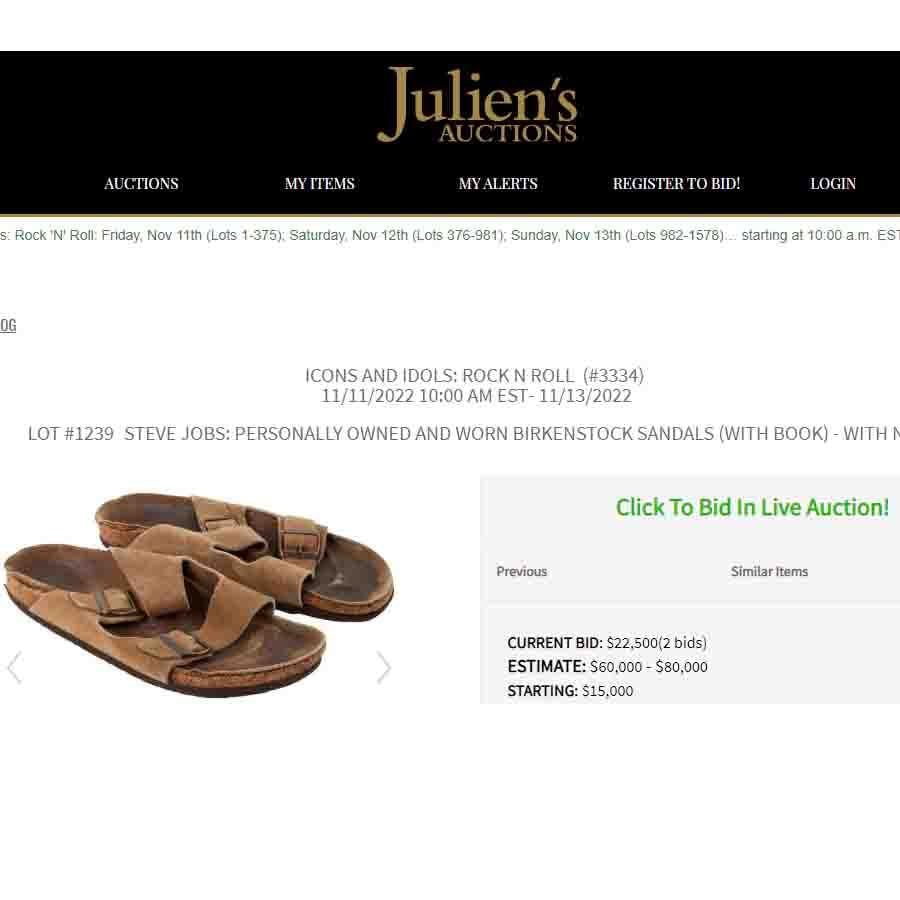 Steve Jobs old sandals go up for auction see the price its being sold at