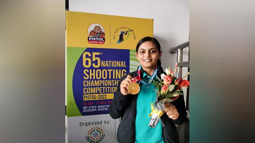 65ನೇ ರಾಷ್ಟ್ರೀಯ ಶೂಟಿಂಗ್ ಚಾಂಪಿಯನ್ಶಿಪ್ನಲ್ಲಿ ಕರ್ನಾಟಕದ ದಿವ್ಯಾ ಟಿಎಸ್ಗೆ ಚಿನ್ನದ ಪದಕ