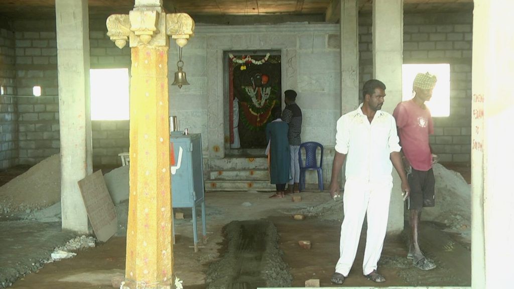 Chintamani Forest Department closed Anjaneya Temple renovated in forest area