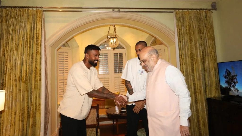 hardik pandya and krunal pandya meet Home Minister amit shah see pics psr