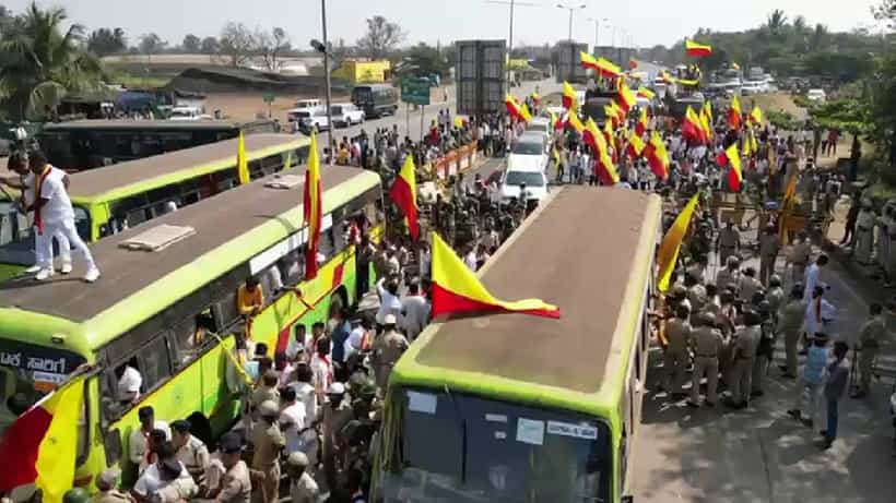 ಬಂದೇ ಬರುವೆ ಬೆಳಗಾವಿಗೆ ಎಂದ ಮಹಾ ಸಚಿವ ದೇಸಾಯಿ: ರೊಚ್ಚಿಗೆದ್ದ ಕನ್ನಡಿಗರಿಂದ ಮಹಾರಾಷ್ಟ್ರ ಲಾರಿಗಳು ಗ್ಲಾಸ್ ಪೀಸ್, ಪೀಸ್