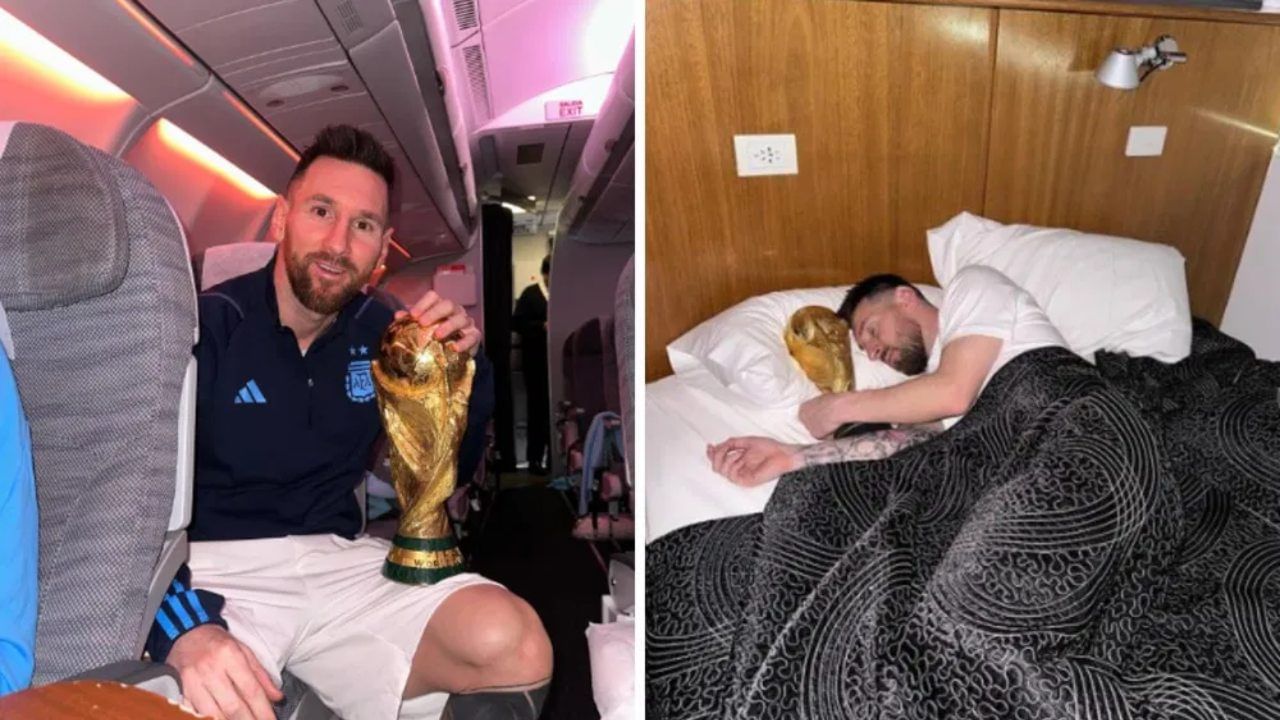 ವಿಶ್ವಕಪ್ ಟ್ರೋಫಿಯೊಂದಿಗೆ ಊಟ, ಅದರ ಜೊತೆಯೇ ನಿದ್ದೆ; ಇದು ಮೆಸ್ಸಿಯ ದಿನಚರಿ; ಫೋಟೋ ನೋಡಿ ವಿಶ್ವಕಪ್ ಟ್ರೋಫಿಯೊಂದಿಗೆ ಊಟ, ಅದರ ಜೊತೆಯೇ ನಿದ್ದೆ; ಇದು ಮೆಸ್ಸಿಯ ದಿನಚರಿ; ಫೋಟೋ ನೋಡಿ