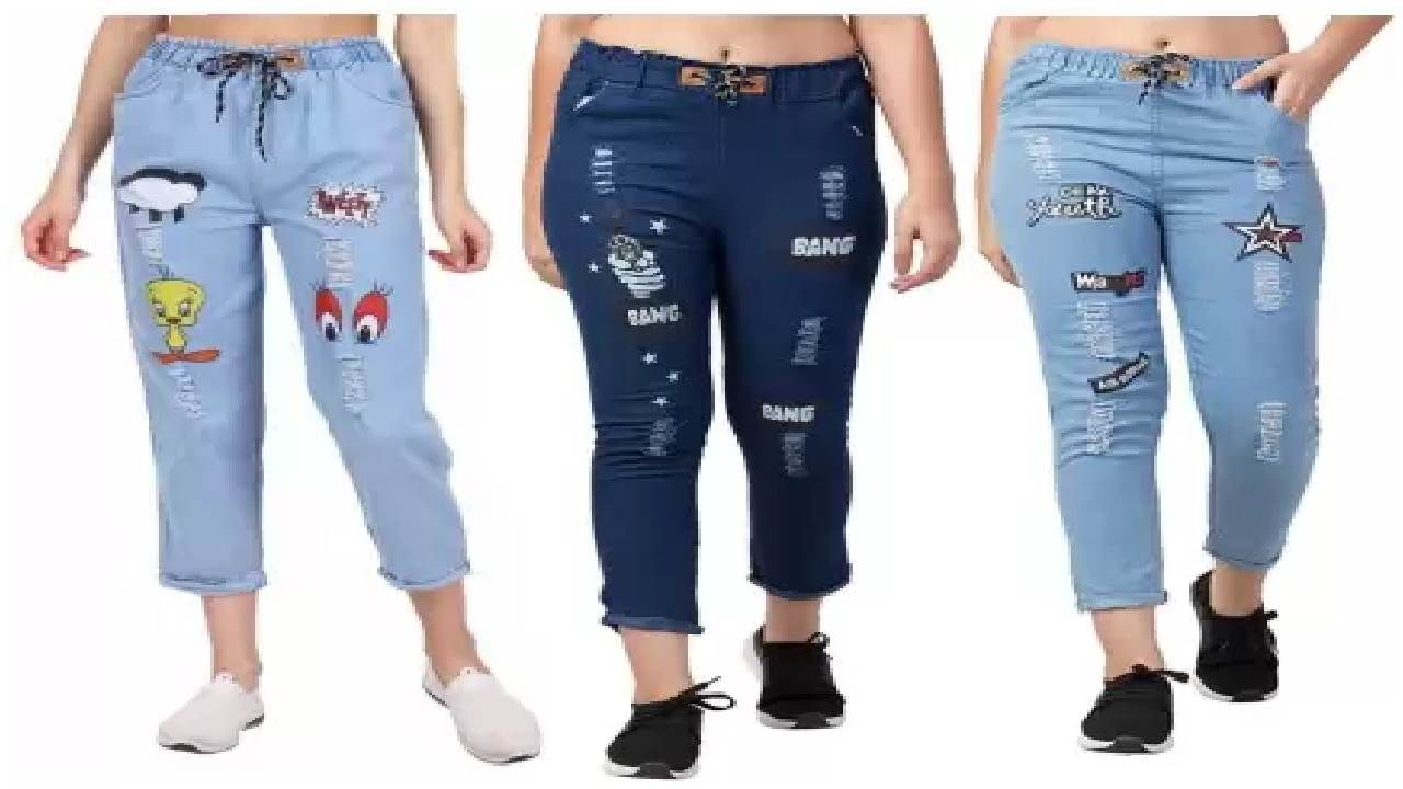 ಪ್ರಿಂಟೆಡ್ ಜೀನ್ಸ್ (Printed jeans): ನಿಮ್ಮ ಸಿಂಪಲ್ ಶರ್ಟ್​ ಹಾಗೂ ಟೀ ಶರ್ಟ್​ಗಳಿಗೆ ಉತ್ತಮ ಆಯ್ಕೆಯೇ ಪ್ರಿಂಟೆಡ್ ಜೀನ್ಸ್. ಈ ಪ್ರಿಂಟೆಡ್ ಜೀನ್ಸ್ ನೊಂದಿಗೆ ಸಿಂಪಲ್ ಬಿಳಿ, ಕಪ್ಪು ಅಥವಾ ಗುಲಾಬಿ ಬಣ್ಣದ ಶೂಗಳು ಉತ್ತಮ ಆಯ್ಕೆಯಾಗಿದೆ.