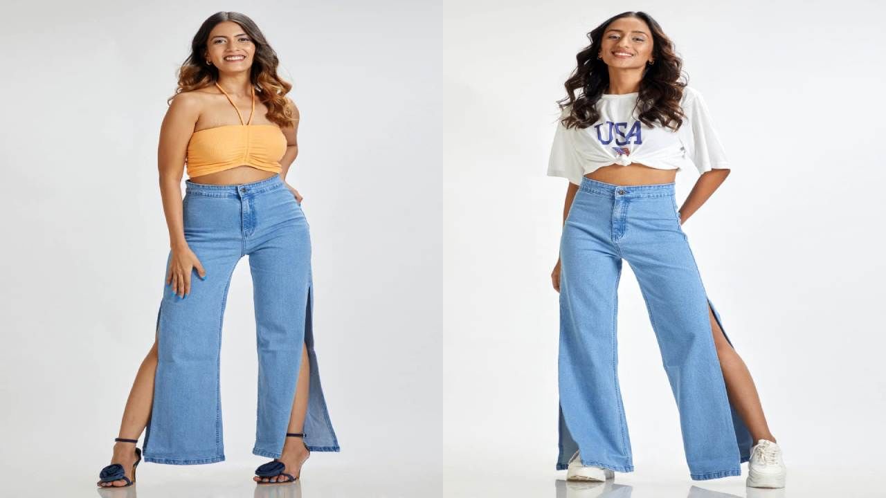 ಸೈಡ್ ಸ್ಲೀಟ್ ಜೀನ್ಸ್(Side slit jeans): ಸಿನಿಮಾ ನಟಿಯರಿಂದ ಸೈಡ್ ಸ್ಲೀಟ್ ಜೀನ್ಸ್ ಬೇಡಿಕೆ ಹೆಚ್ಚುತ್ತಿದೆ. ನೀವು ಈ ಜೀನ್ಸ್ ನ್ನು   ಪಾರ್ಟಿಗಳಿಗೆ ಧರಿಸಬಹುದಾಗಿದೆ. ಜೊತೆಗೆ ನಿಮಗೆ ಟ್ರೇಂಡಿ ಲುಕ್ ನೀಡುತ್ತದೆ. 