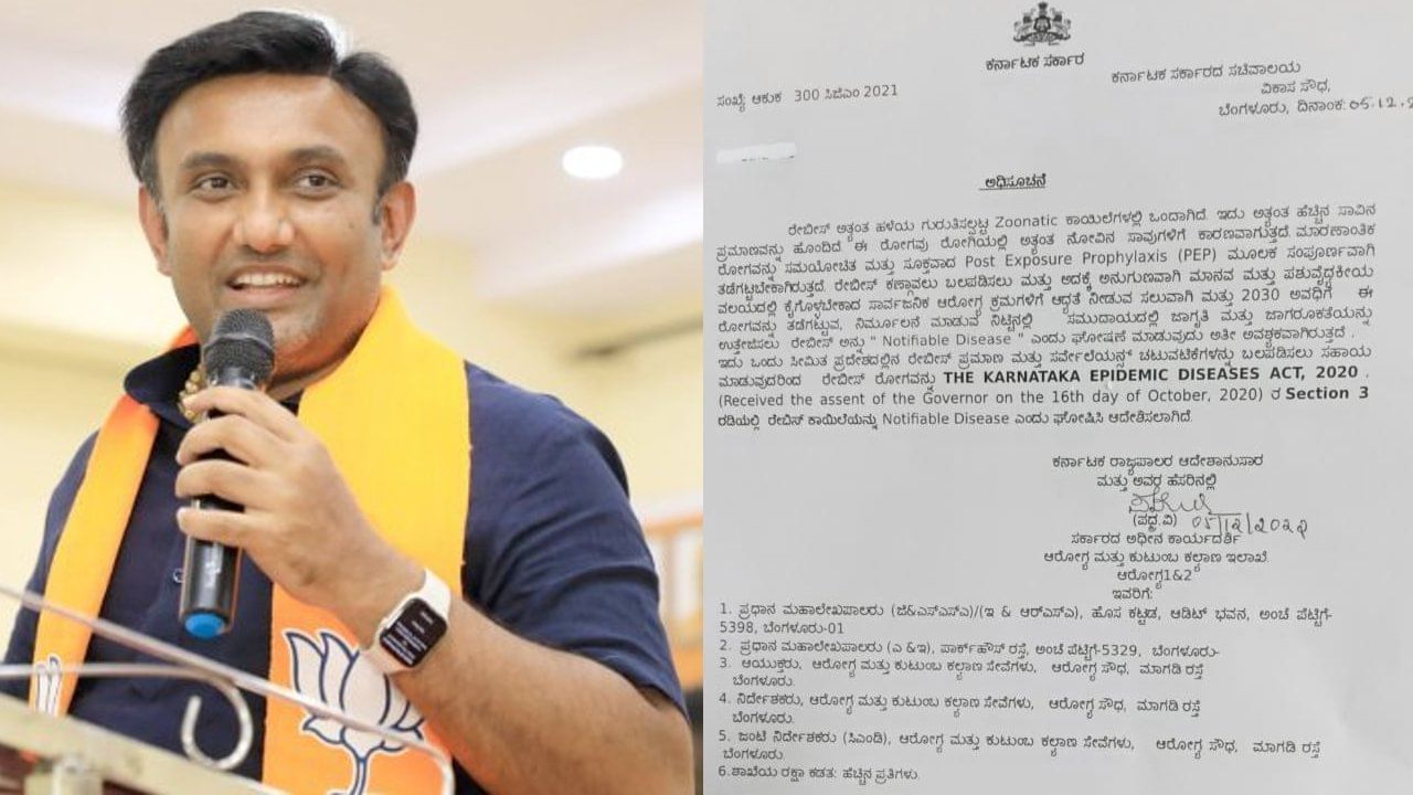 ರೇಬೀಸ್ ಇನ್ನು ಅಧಿಸೂಚಿತ ಕಾಯಿಲೆ, ನಾಯಿ ಕಡಿತದ ರೇಬೀಸ್ ಕಾಯಿಲೆ 2030ರೊಳಗೆ ಸಂಪೂರ್ಣವಾಗಿ ನಿರ್ಮೂಲನೆ: ಆರೋಗ್ಯ ಸಚಿವ ಸುಧಾಕರ್ ರೇಬೀಸ್ ಇನ್ನು ಅಧಿಸೂಚಿತ ಕಾಯಿಲೆ, ನಾಯಿ ಕಡಿತದ ರೇಬೀಸ್ ಕಾಯಿಲೆ 2030ರೊಳಗೆ ಸಂಪೂರ್ಣವಾಗಿ ನಿರ್ಮೂಲನೆ: ಆರೋಗ್ಯ ಸಚಿವ ಸುಧಾಕರ್