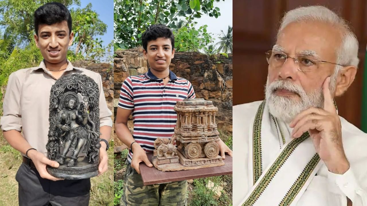 ಯುವಜನೋತ್ಸವ ವೇಳೆ ಪ್ರಧಾನಿ ಮೋದಿಗೆ ಗಿಫ್ಟ್ ನೀಡಲು ಕೈಯಲ್ಲಿ ಬೇಲೂರು ಶಿಲಾಬಾಲಕಿ ಹಿಡಿದು ನಿಂತಿರುವ ಧಾರವಾಡದ ಯುವಕ ಯುವಜನೋತ್ಸವ ವೇಳೆ ಪ್ರಧಾನಿ ಮೋದಿಗೆ ಗಿಫ್ಟ್ ನೀಡಲು ಕೈಯಲ್ಲಿ ಬೇಲೂರು ಶಿಲಾಬಾಲಕಿ ಹಿಡಿದು ನಿಂತಿರುವ ಧಾರವಾಡದ ಯುವಕ